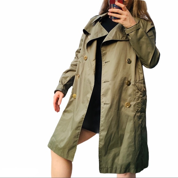 Baby Phat Double-Breasted Designer’s Trench Coat Camo Green Leopard Satin - Picture 2 of 16